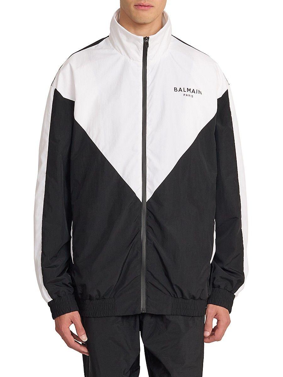 Balmain Nylon Multicut Track Jacket in Black for Men Lyst