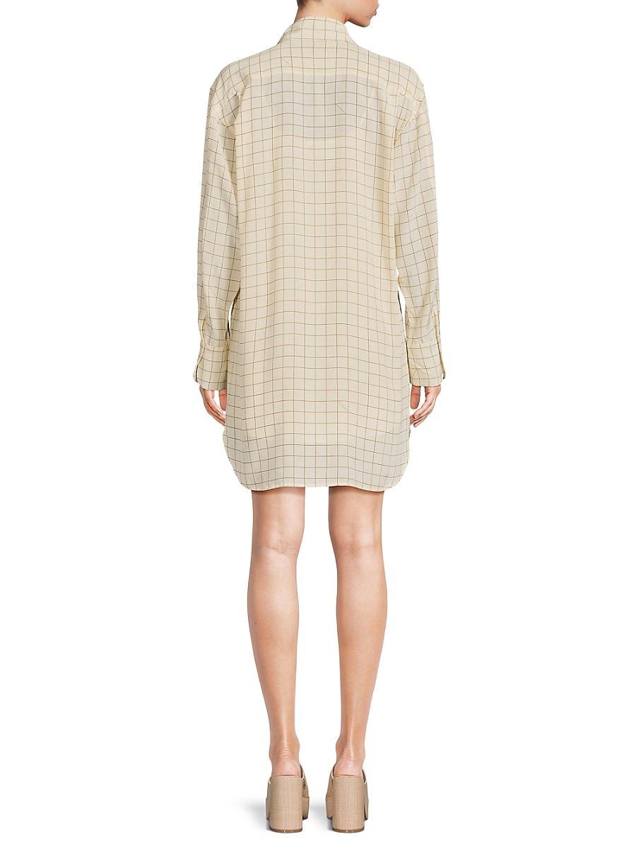 Elliene Silk Check Shirt Dress