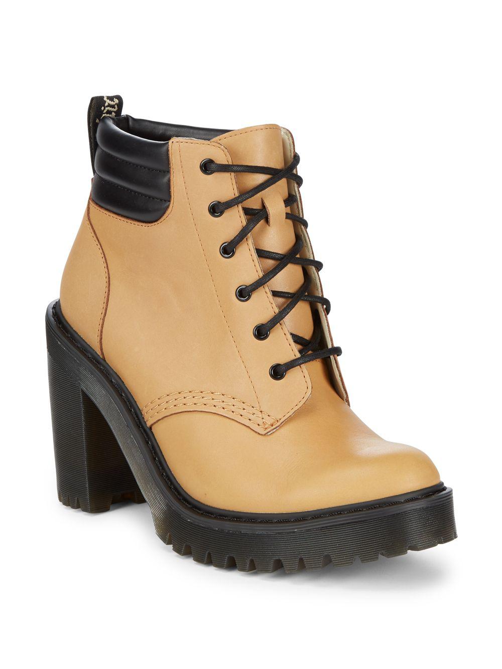 Dr. Martens Persephone Leather Boots in Brown | Lyst