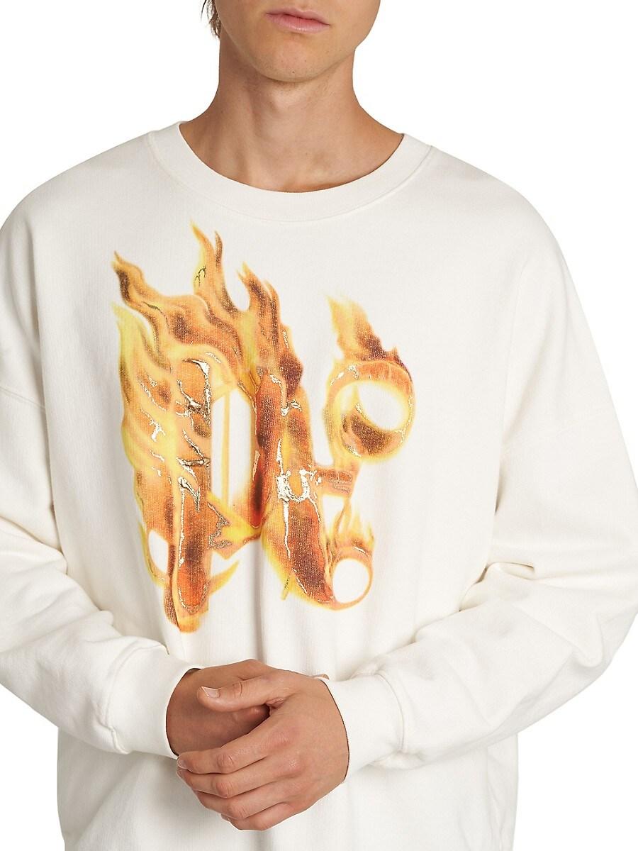 パーカー・フーディ Palm Angels Burning Monogram Print Sweatshirt Palm Angels: Black Burning Monogram Hoodie | SSENSE