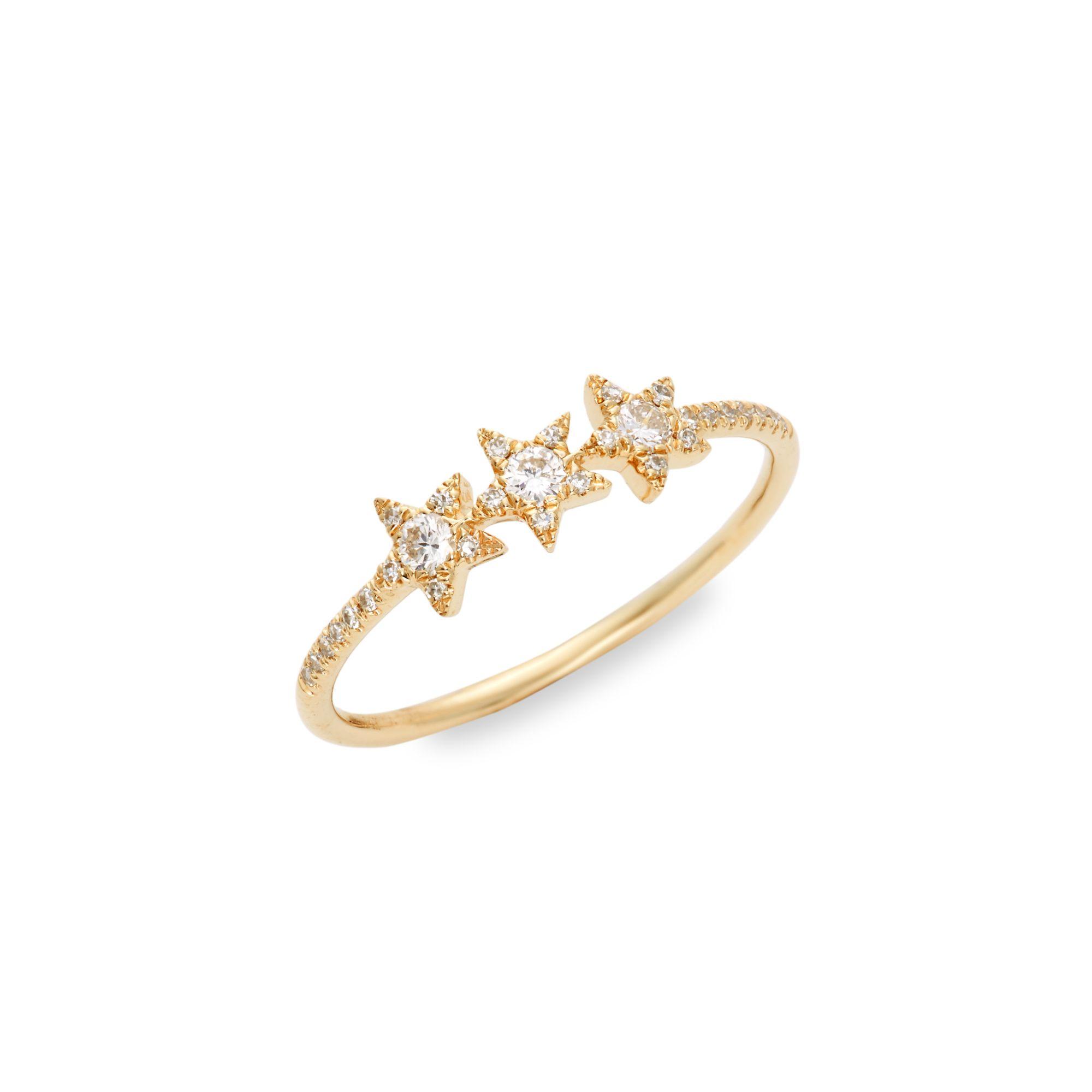 Saks Fifth Avenue 14k Yellow Gold & Diamond Star Ring in Metallic Lyst