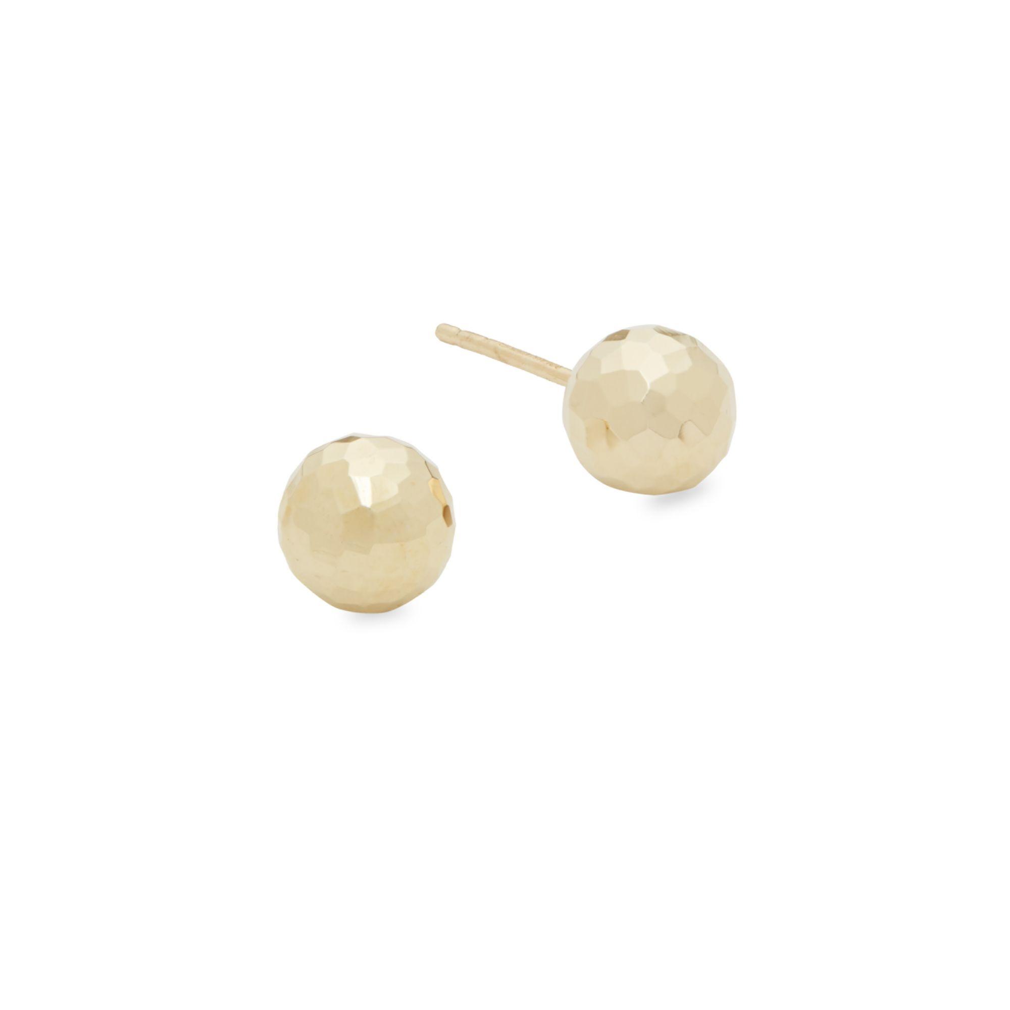 Saks Fifth Avenue Hammered 14k Yellow Gold Stud Earrings in Metallic ...