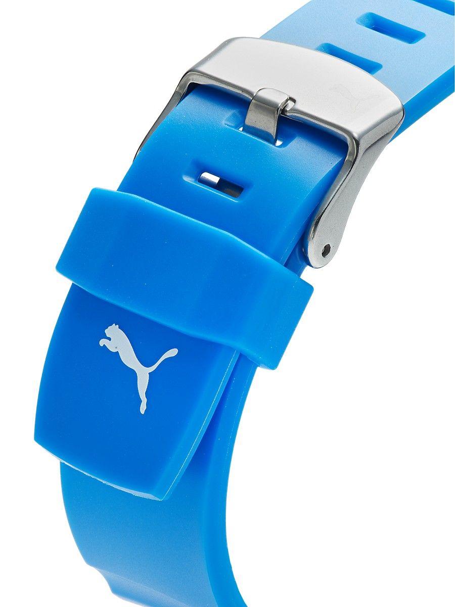 PUMA 44mm Stainless Steel & Silicone Digital Watch in Blue | Lyst