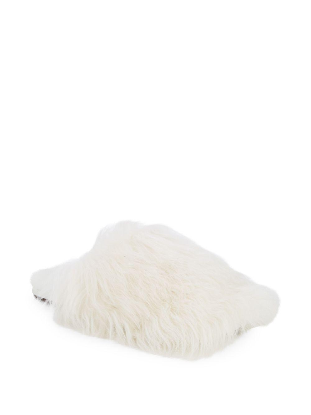 UGG Lamb Fur Slides in White - Lyst