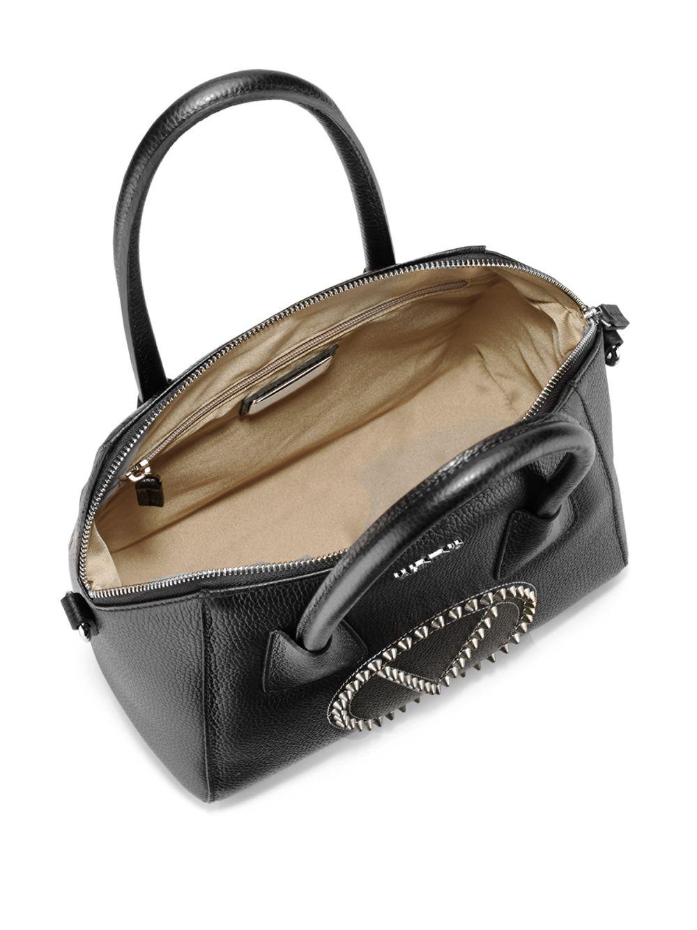 valentino minimi studded leather tote