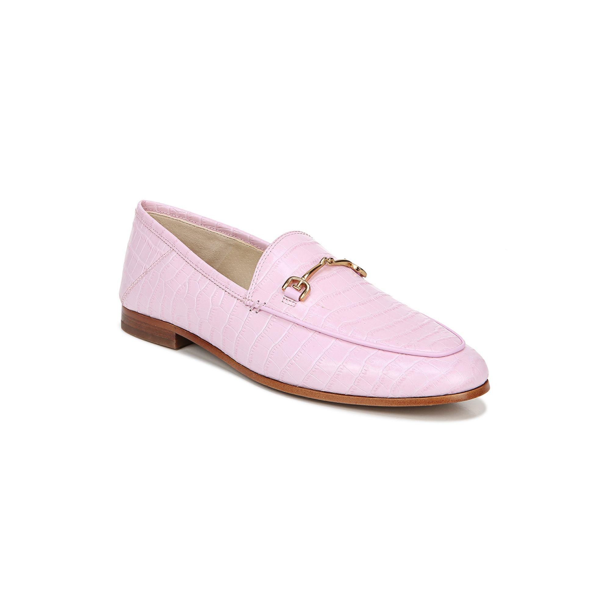 Sam Edelman Leather Loraine Croc-embossed Loafers in Pink - Lyst