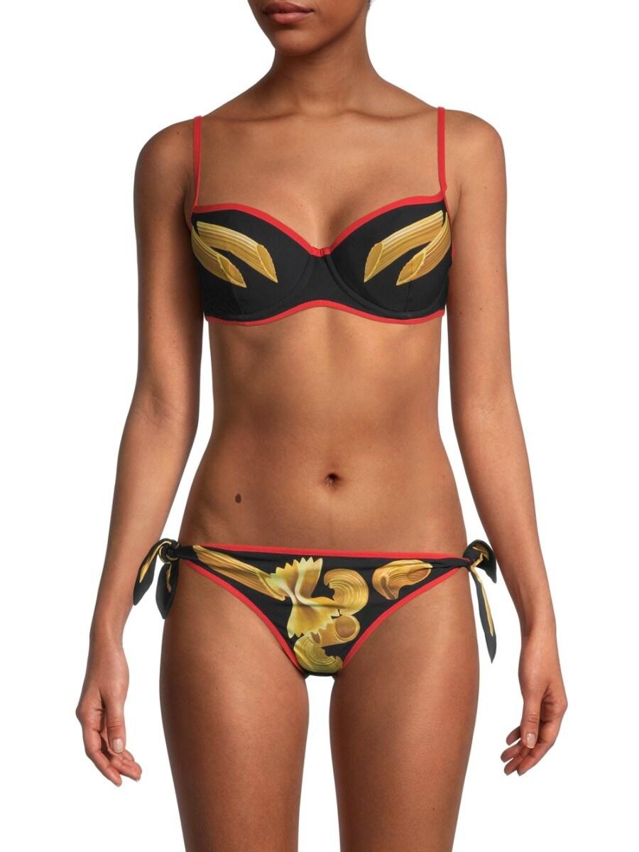 Dolce Gabbana Women s 2 piece Pasta Graphic Bikini Set Black Pasta Print Size 1 xs Lyst