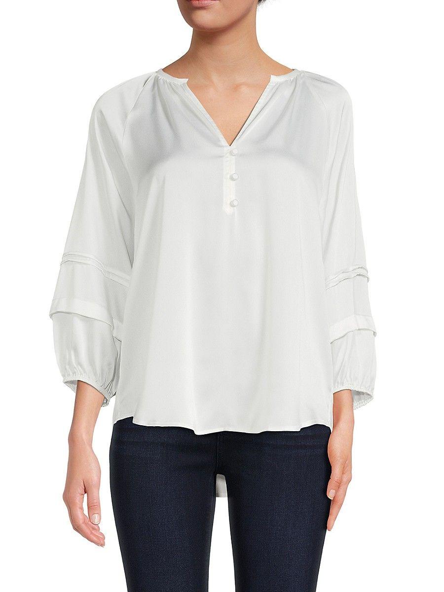 Karl Lagerfeld High-low Satin Blouse in White | Lyst