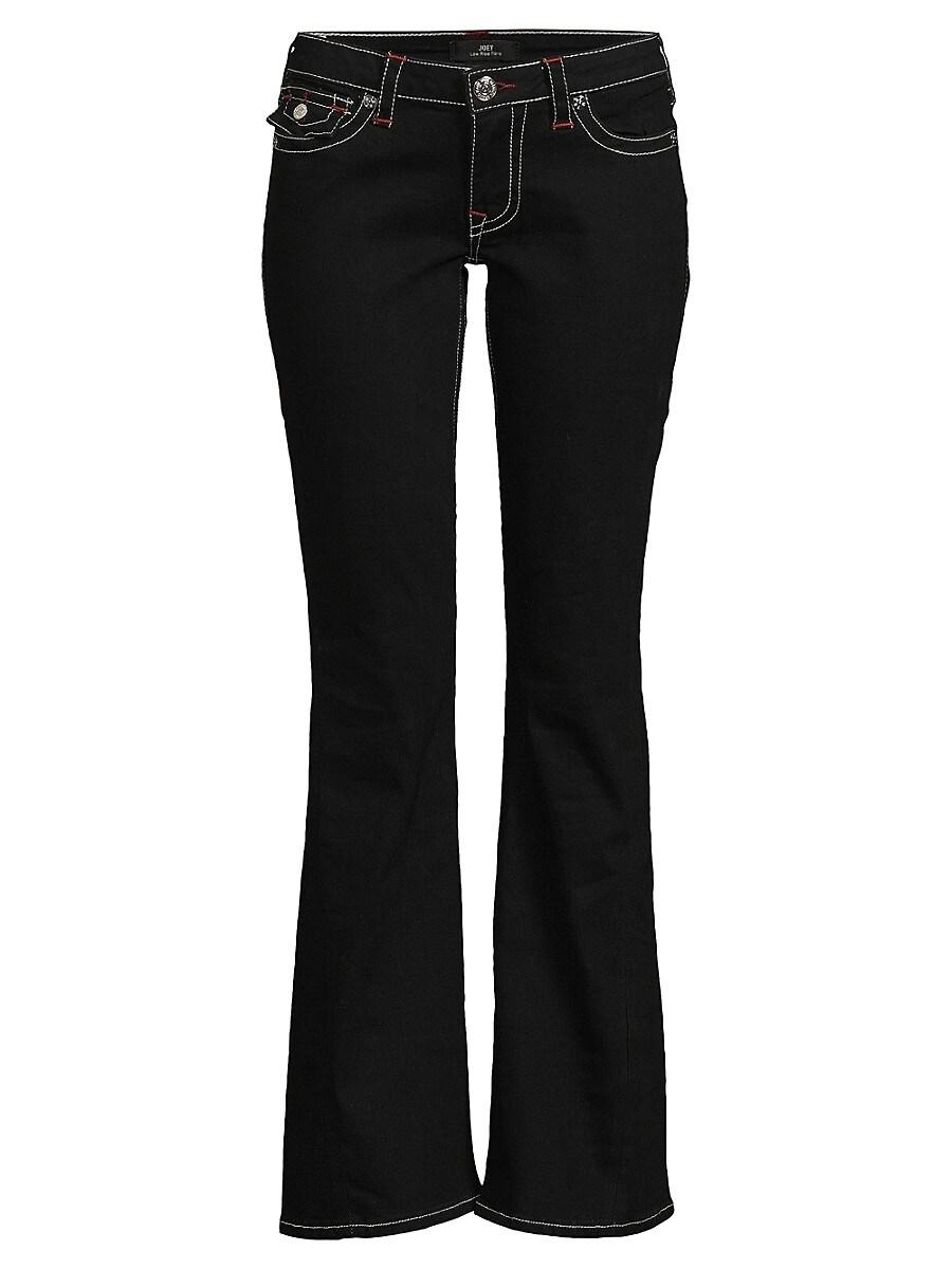 True Religion Joey Low Rise Flare Jeans in Black | Lyst