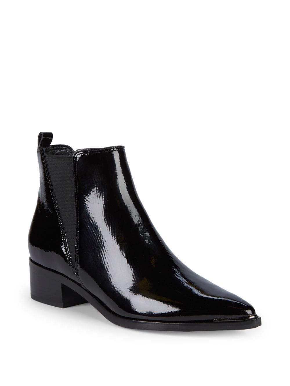 Marc Fisher Yale Patent Leather Booties in Black | Lyst