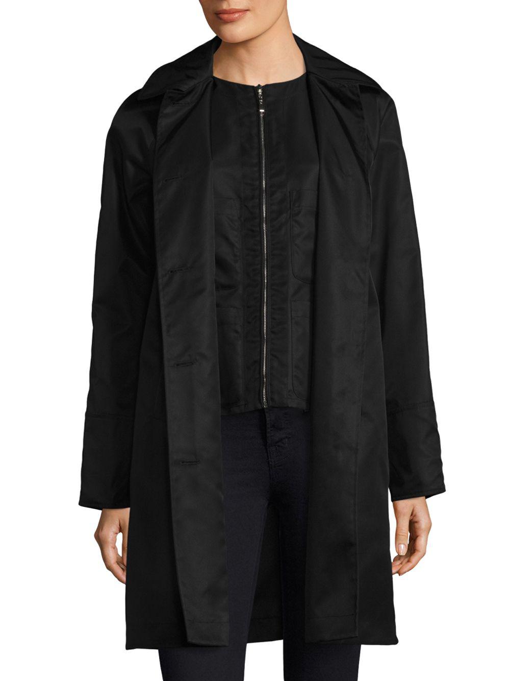 Download Jane Post Synthetic Mock Double Look Raincoat in Black - Lyst