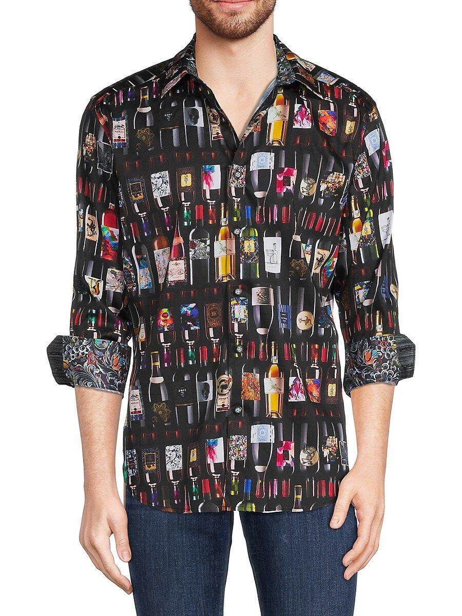 Robert Graham Alaskan Classic Fit Wine Bottle Shirt in Black for Men | Lyst