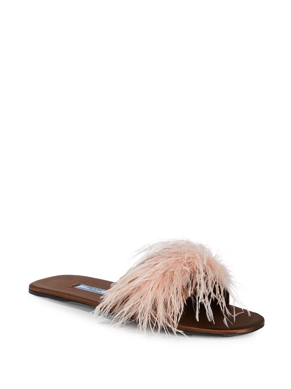 pink feather slides