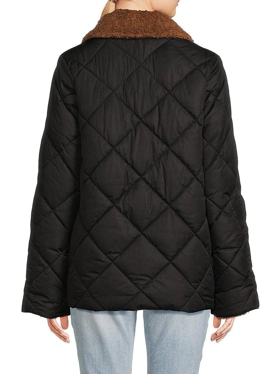 Barbour foreland faux fur trim quilted jacket deals