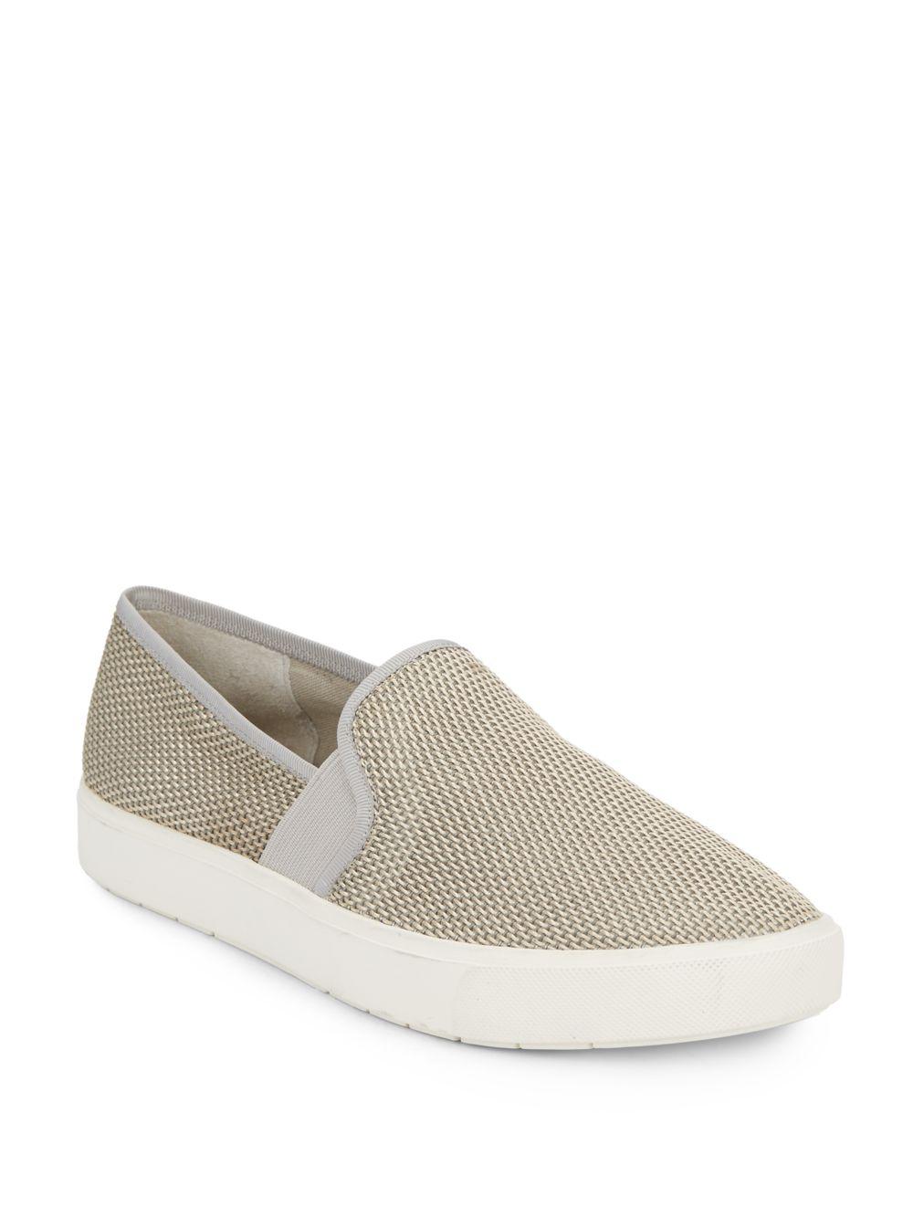 Vince Blair Woven Canvas Slip-on Sneakers in Oyster (Natural) - Lyst