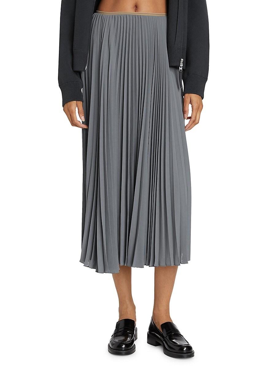 Vince Draped Pleated Skirt in Gray Lyst