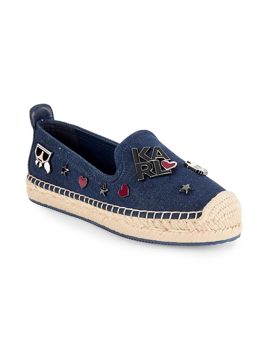 Karl Lagerfeld Malvie Logo Embellished Espadrilles in Black Lyst