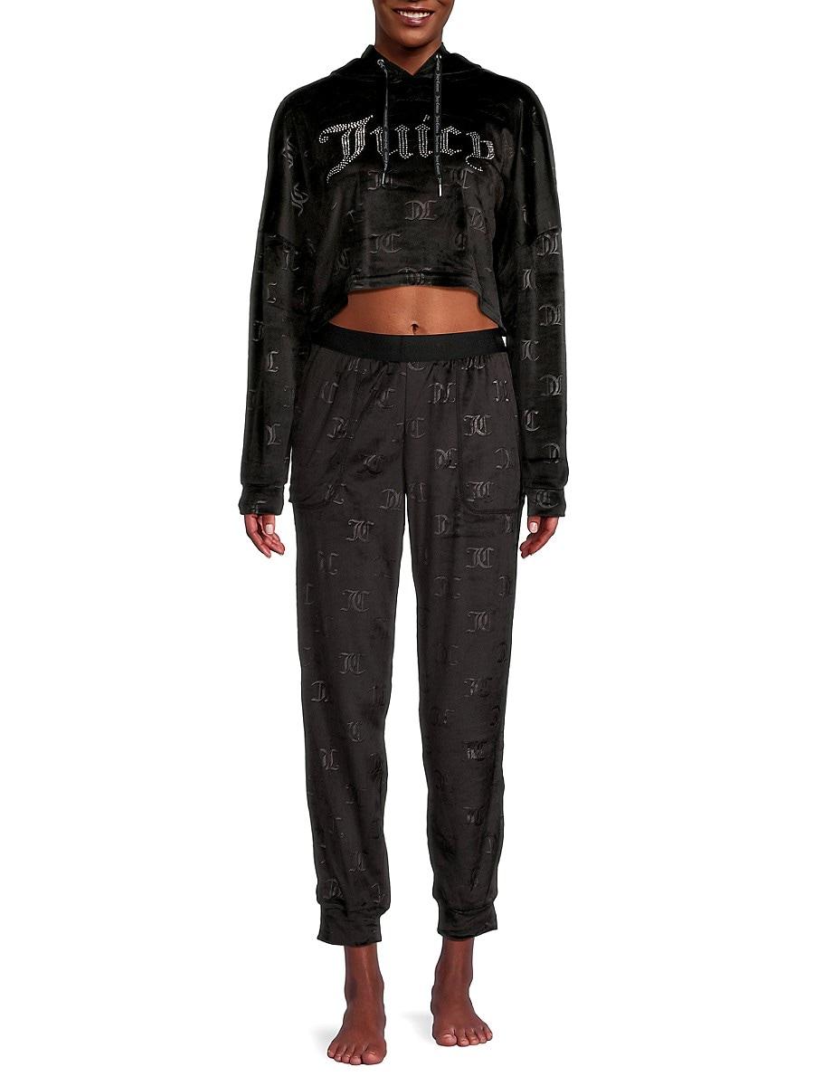Juicy Couture 2-piece Logo Hoodie & Joggers Set in Black