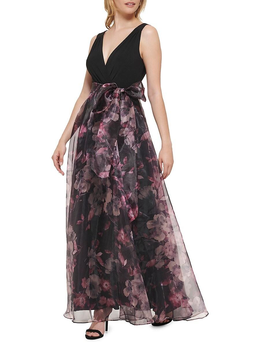 Eliza J Floral Organza Ball Gown in Purple Lyst UK