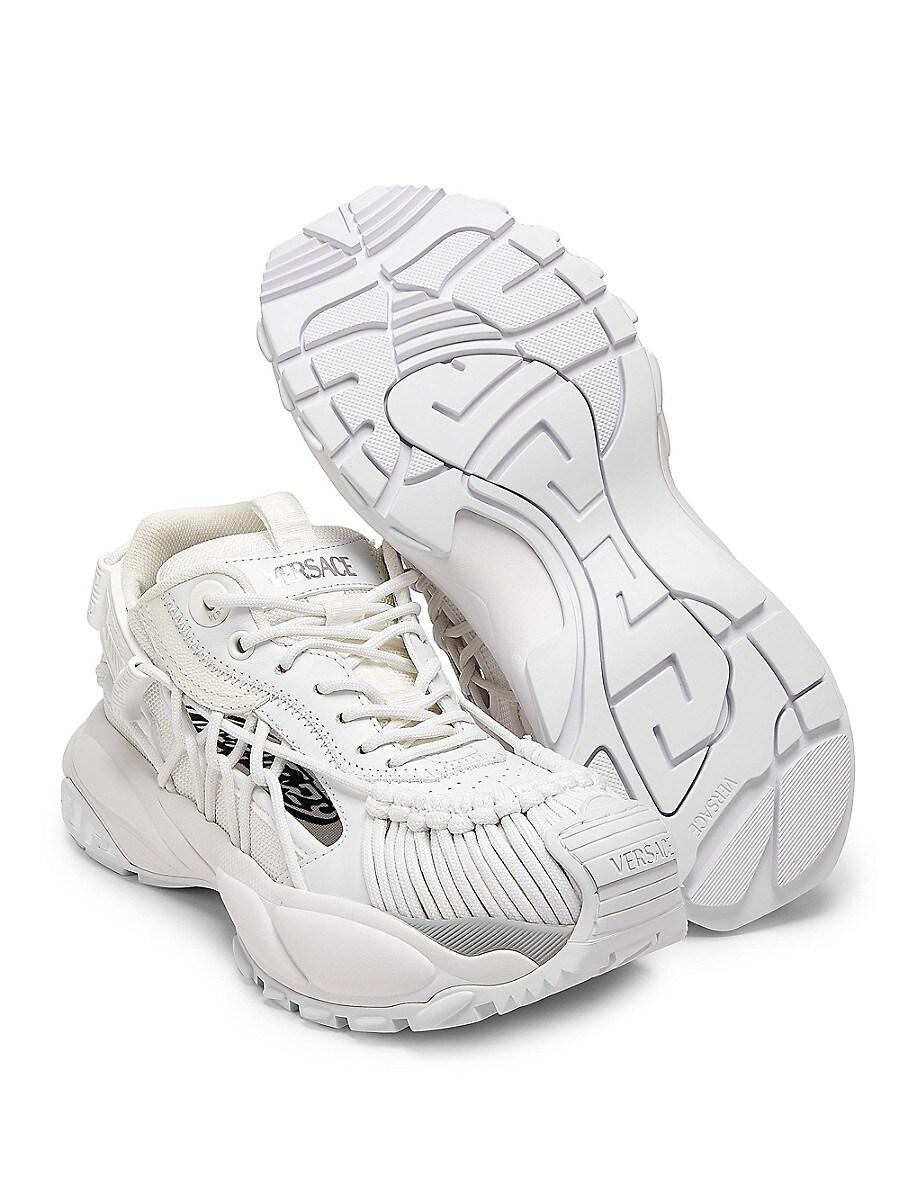 Versace Mercury M_Vs_01 Mesh Leather Sneakers in White Lyst UK