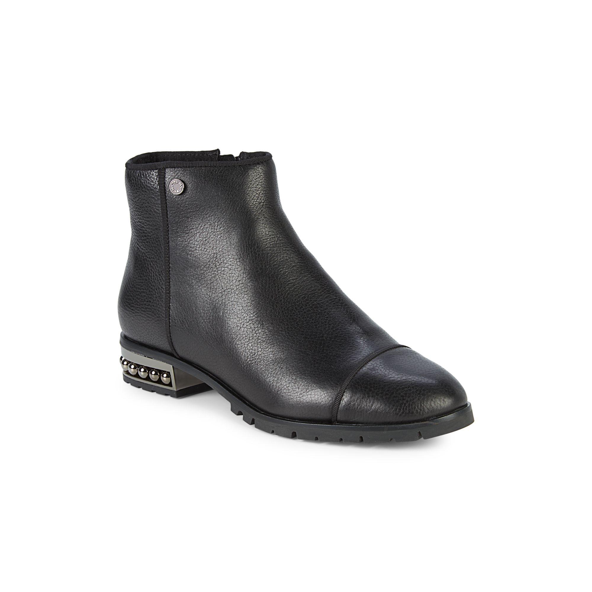 Karl lagerfeld paris safia studded leather ankle boots Clearance