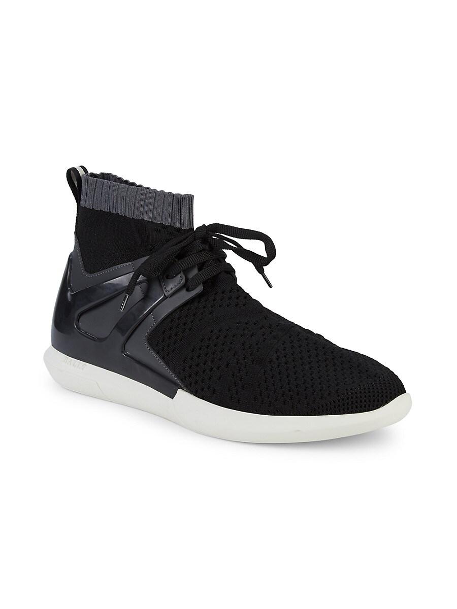 Bally Leather Avallo Mesh Sneakers in Black | Lyst