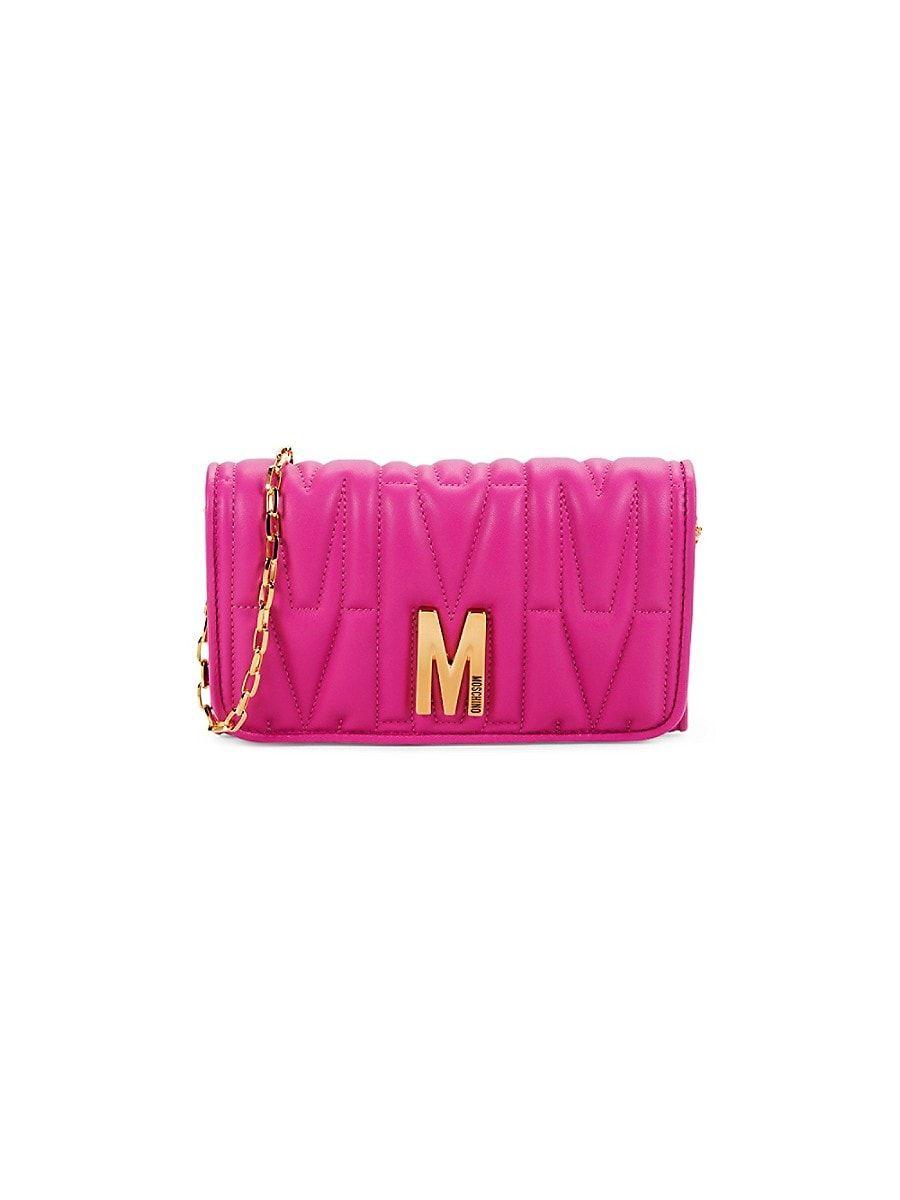 Moschino Quilted Leather Shoulder Bag in Pink Lyst