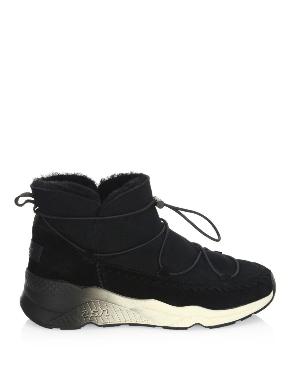 ash mitsouko shearling sneaker booties
