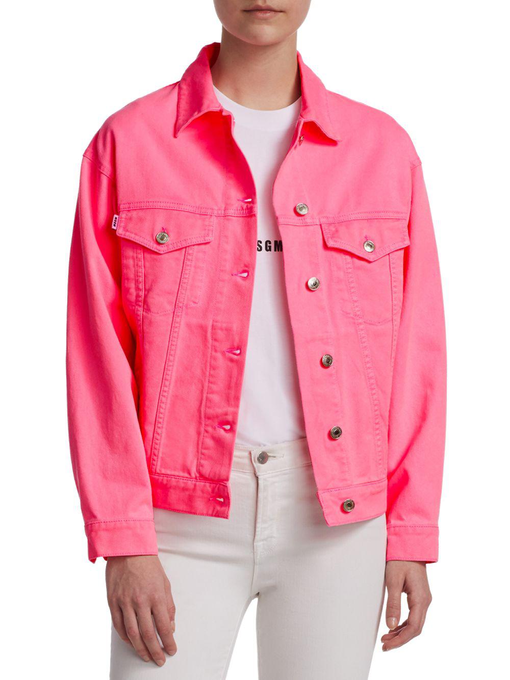 dark pink denim jacket