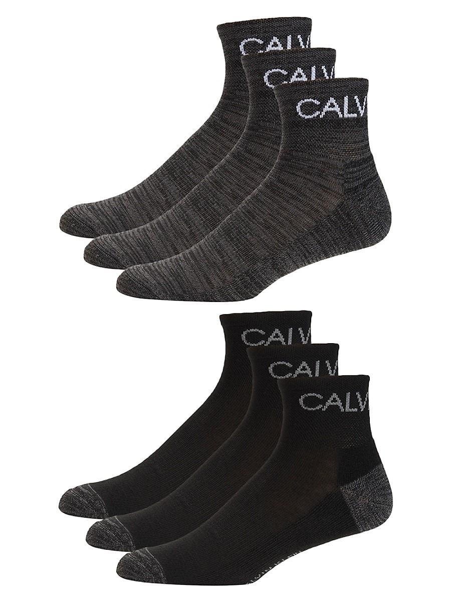 Calvin Klein 6pack Quarter Length Socks in Black for Men Lyst