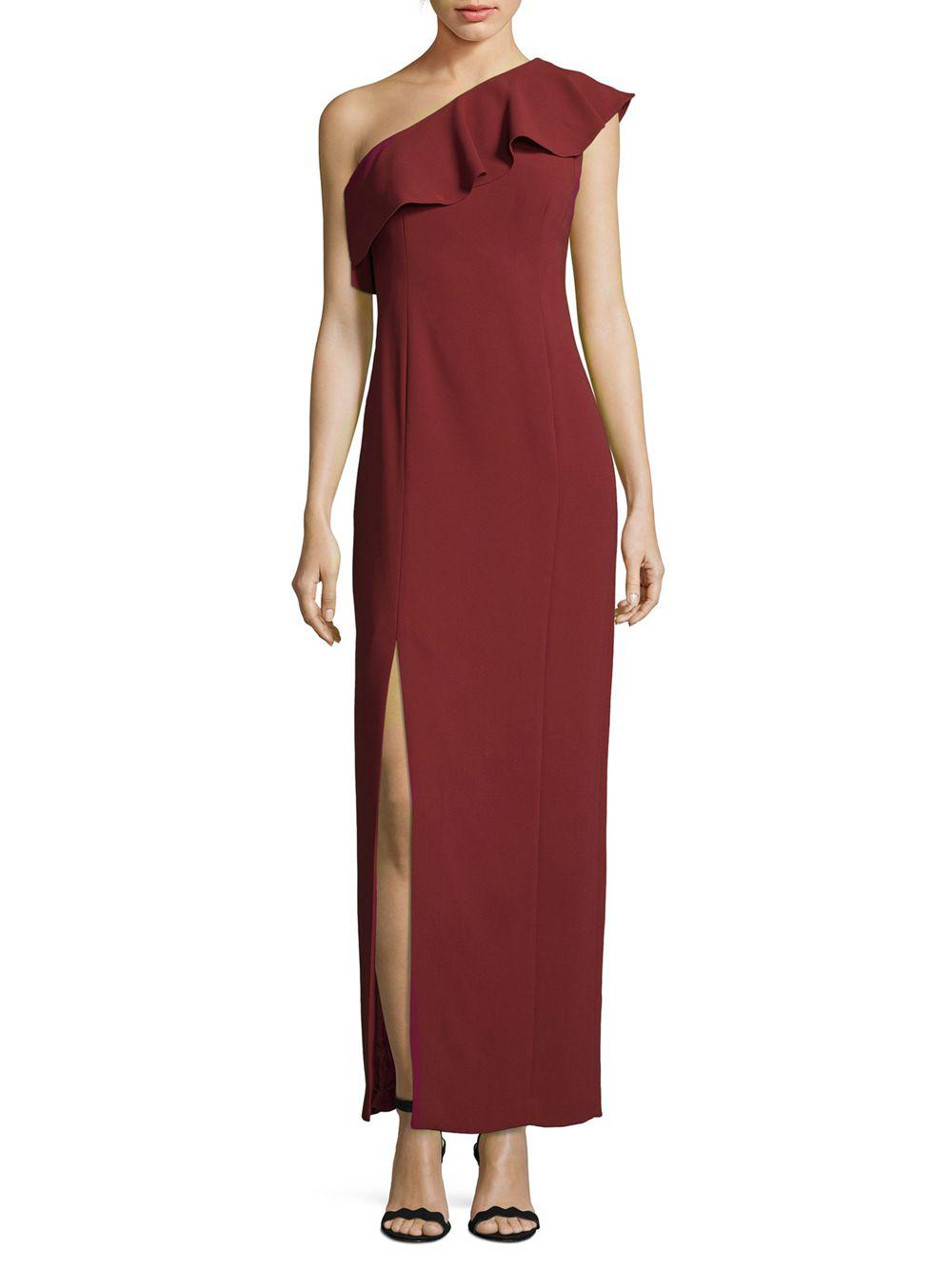 calvin klein red one shoulder dress