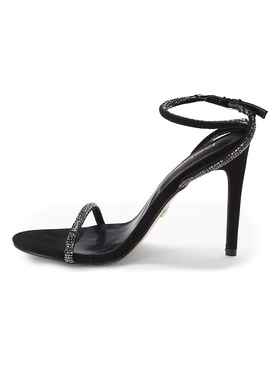 Bebe Rosalyn Rhinestone Stiletto Sandals in White | Lyst