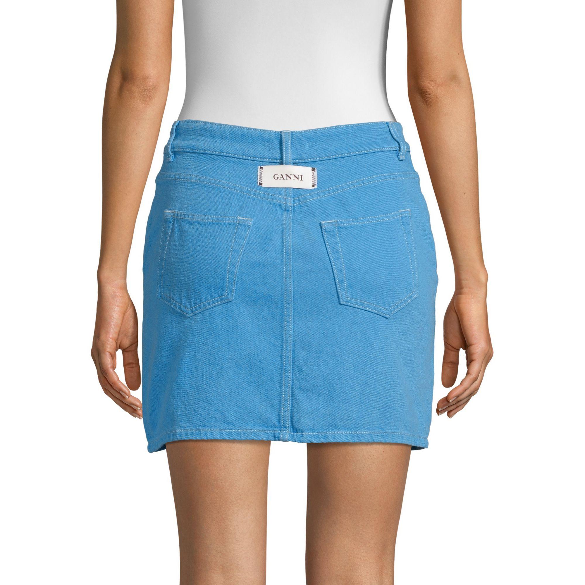 ganni denim skirt