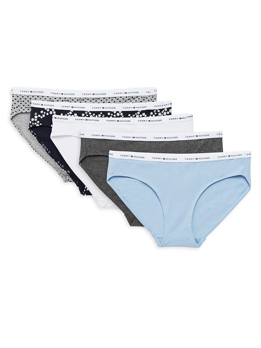 Tommy Hilfiger 5-pack Logo Band Bikini Panties in Blue | Lyst