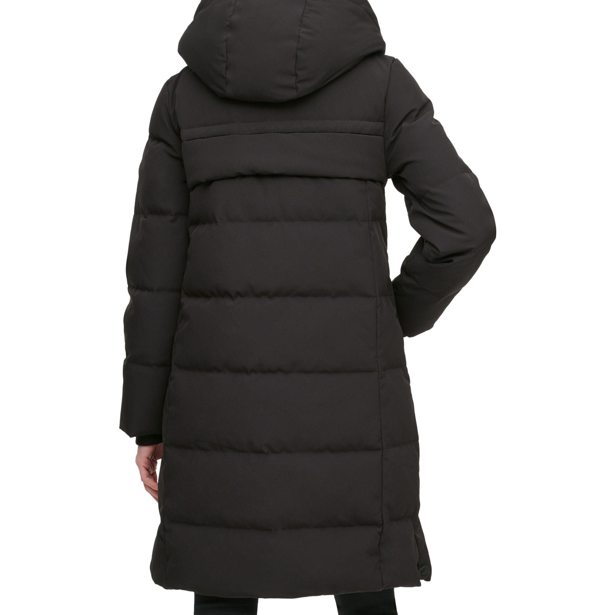 DKNY Down filled Long Puffer Coat in Black Lyst