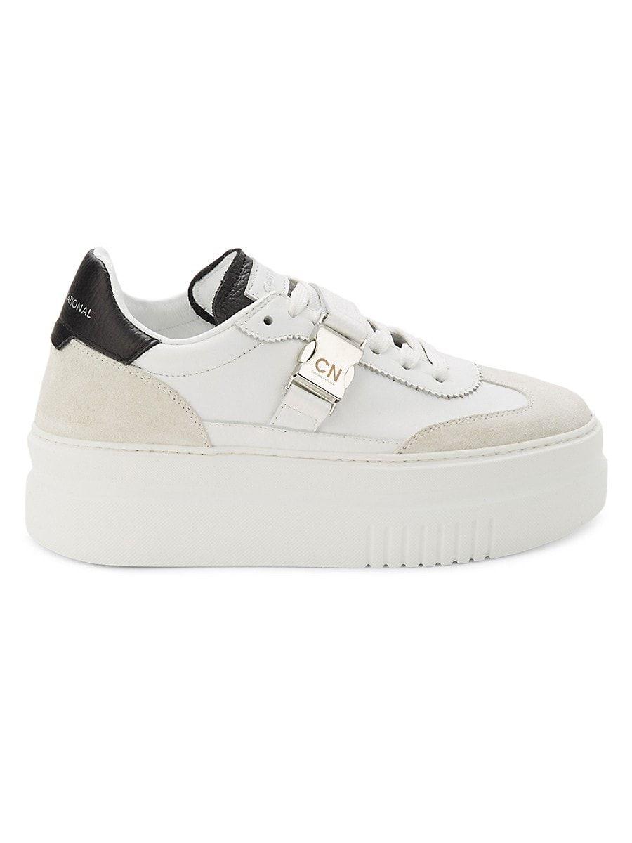CoSTUME NATIONAL Leather Platform Sneakers in White | Lyst