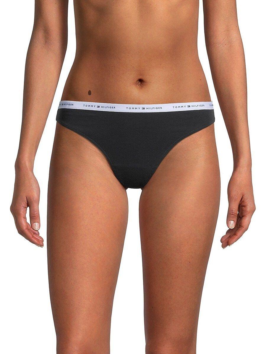 Tommy Hilfiger 5-pack Logo Thongs in Black | Lyst