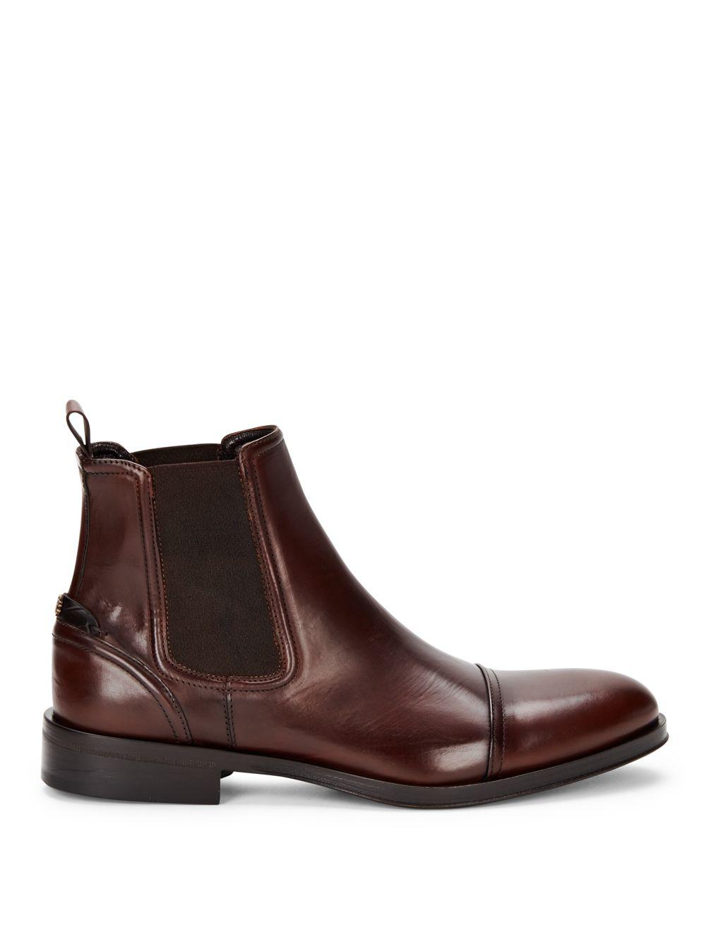 Roberto Cavalli Leather Chelsea Boots in Brown for Men - Lyst