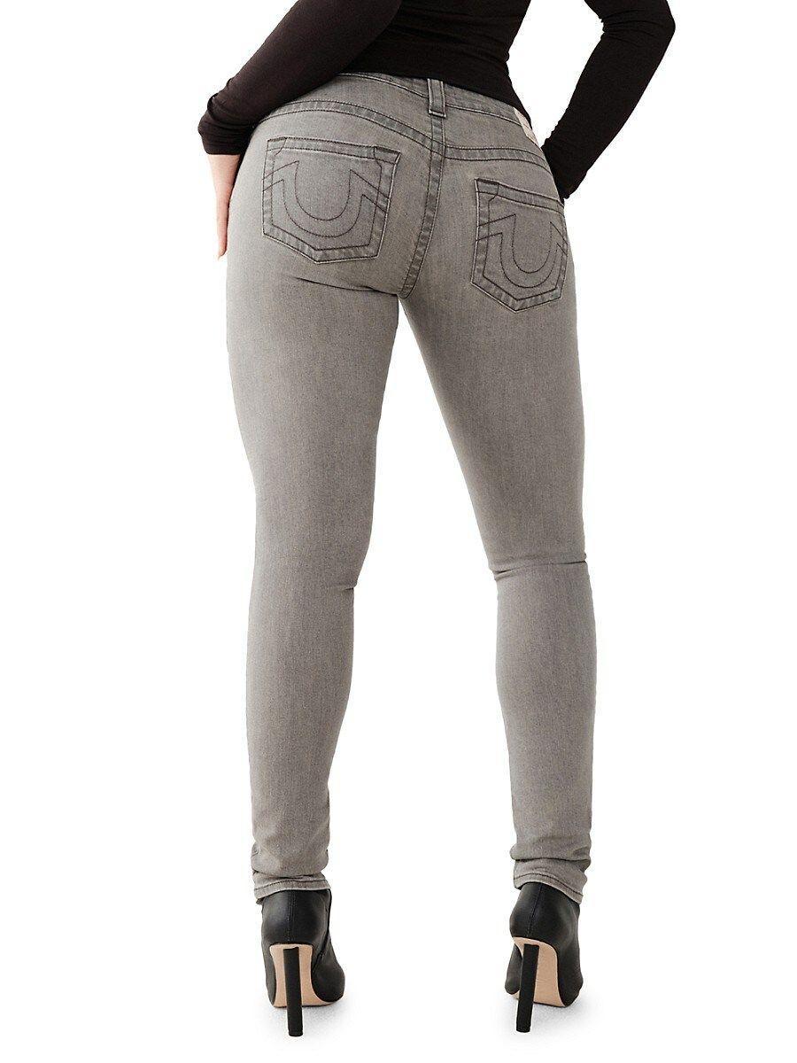 True Religion Stella Low Rise Skinny Jeans in Gray