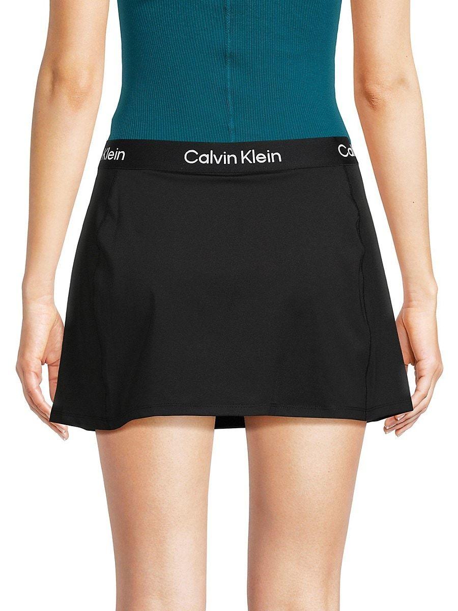 Calvin Klein Logo Waistband A Mini Black Skirt | Lyst in Line
