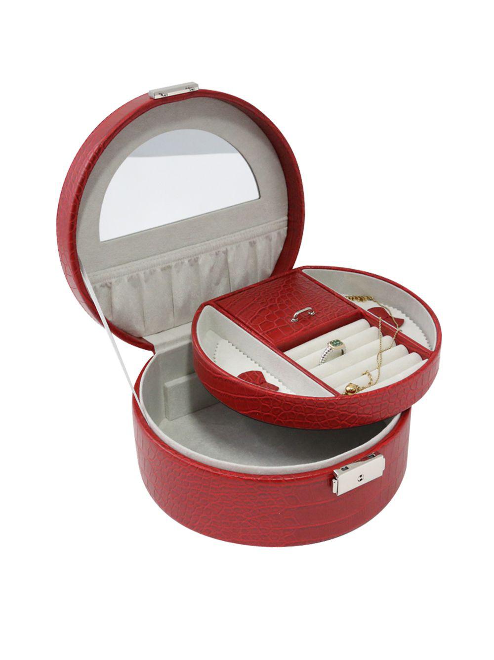 Lyst Bey Berk Round Leatherette Jewelry Box In Red Round Leatherette Jewelry Box Lyst View Fullscreen