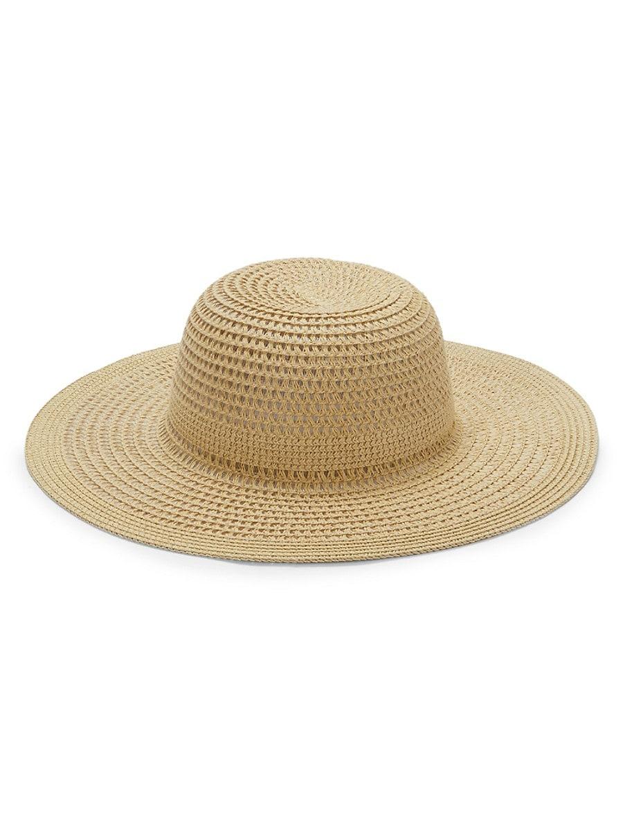 Calvin Klein Textured Straw Sun Hat in 