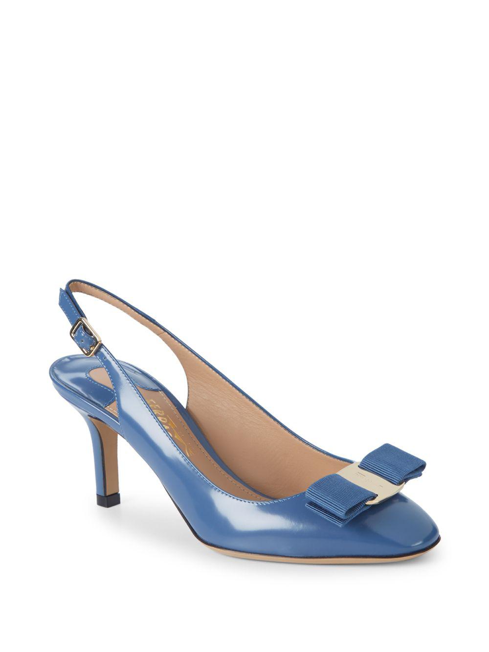 blue slingbacks