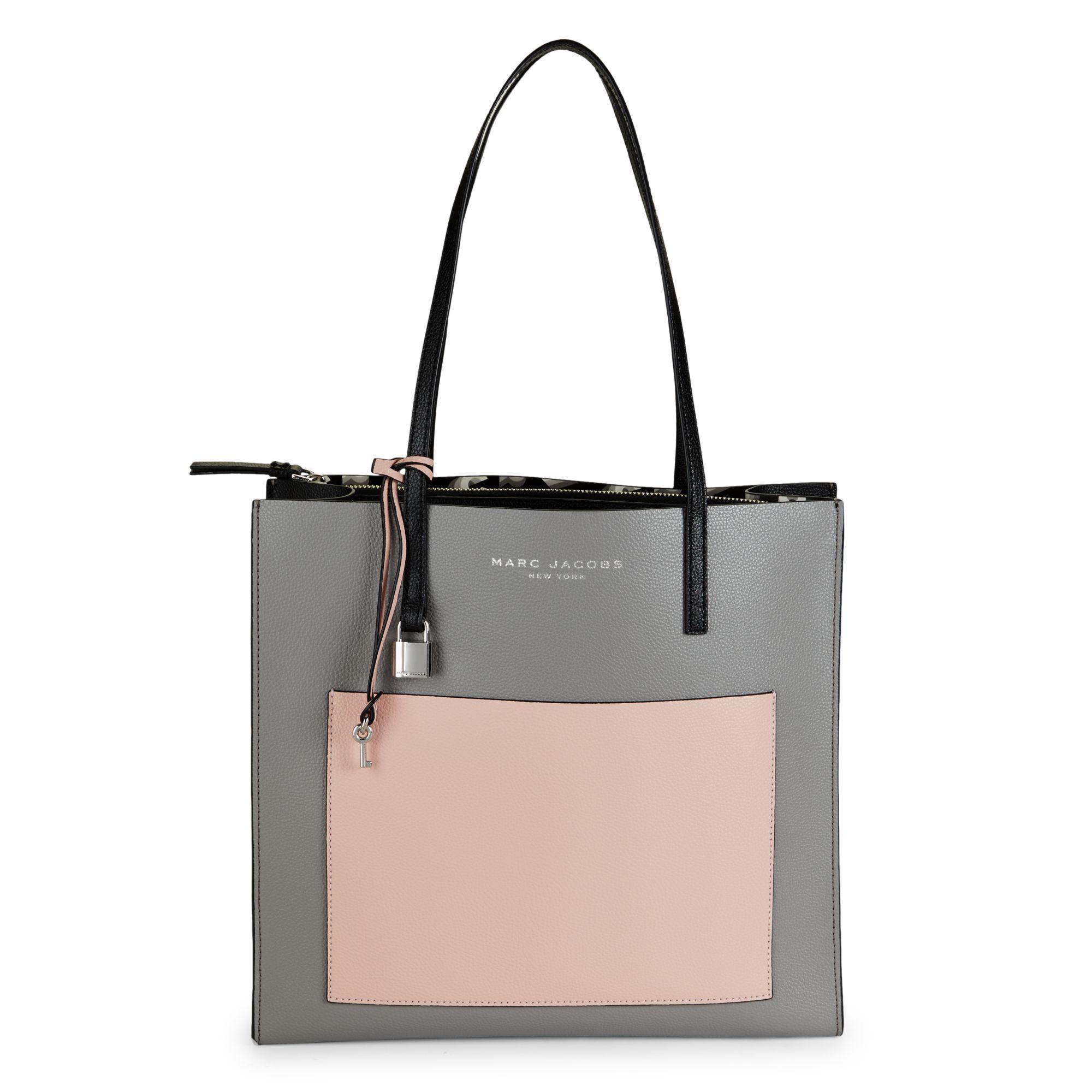 Marc Jacobs Grind Leather Tote in Smoked Almond (Black) Lyst
