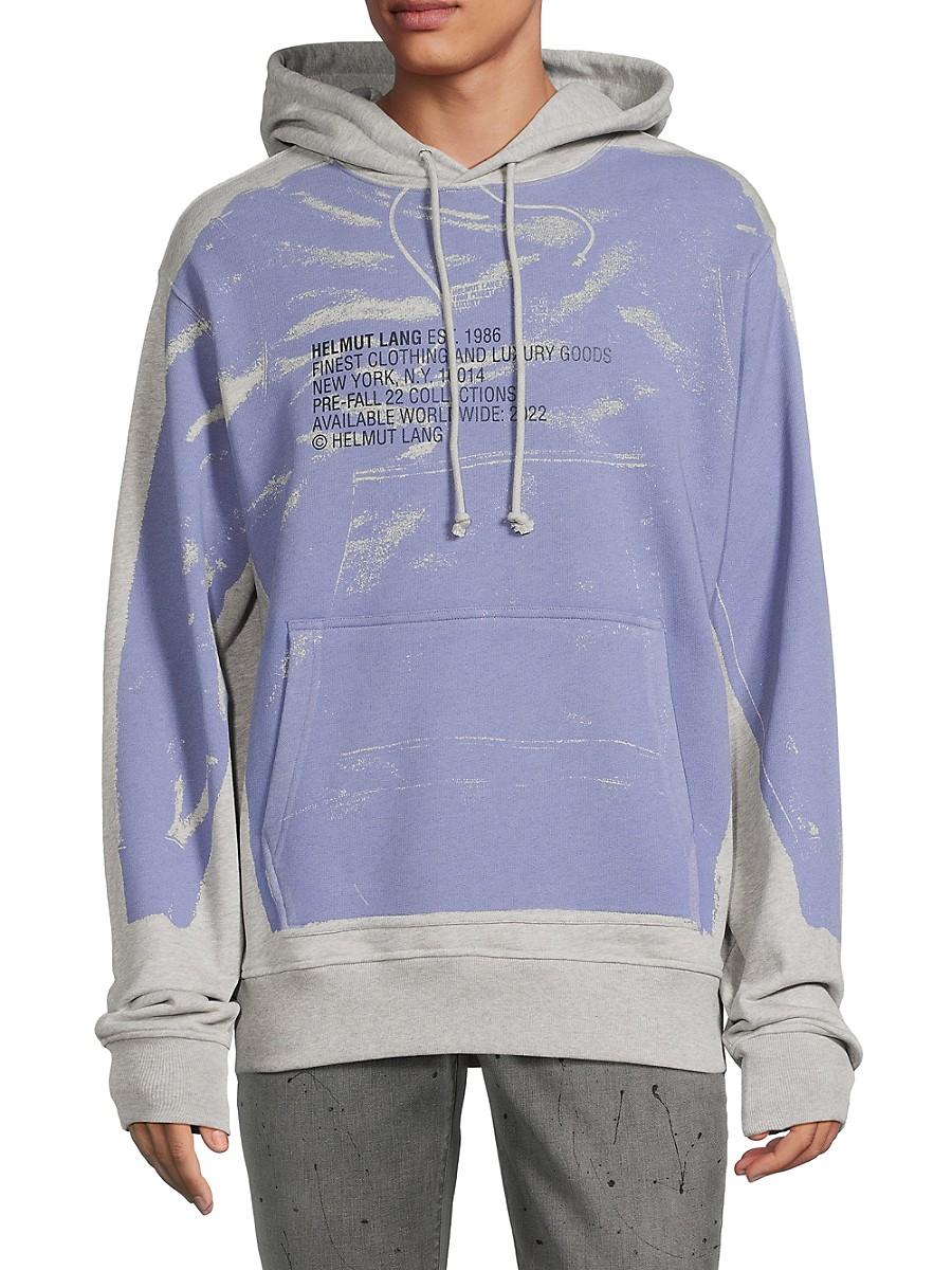 Helmut Lang Logo Stencil Pullover Hoodie in Blue for Men | Lyst Canada