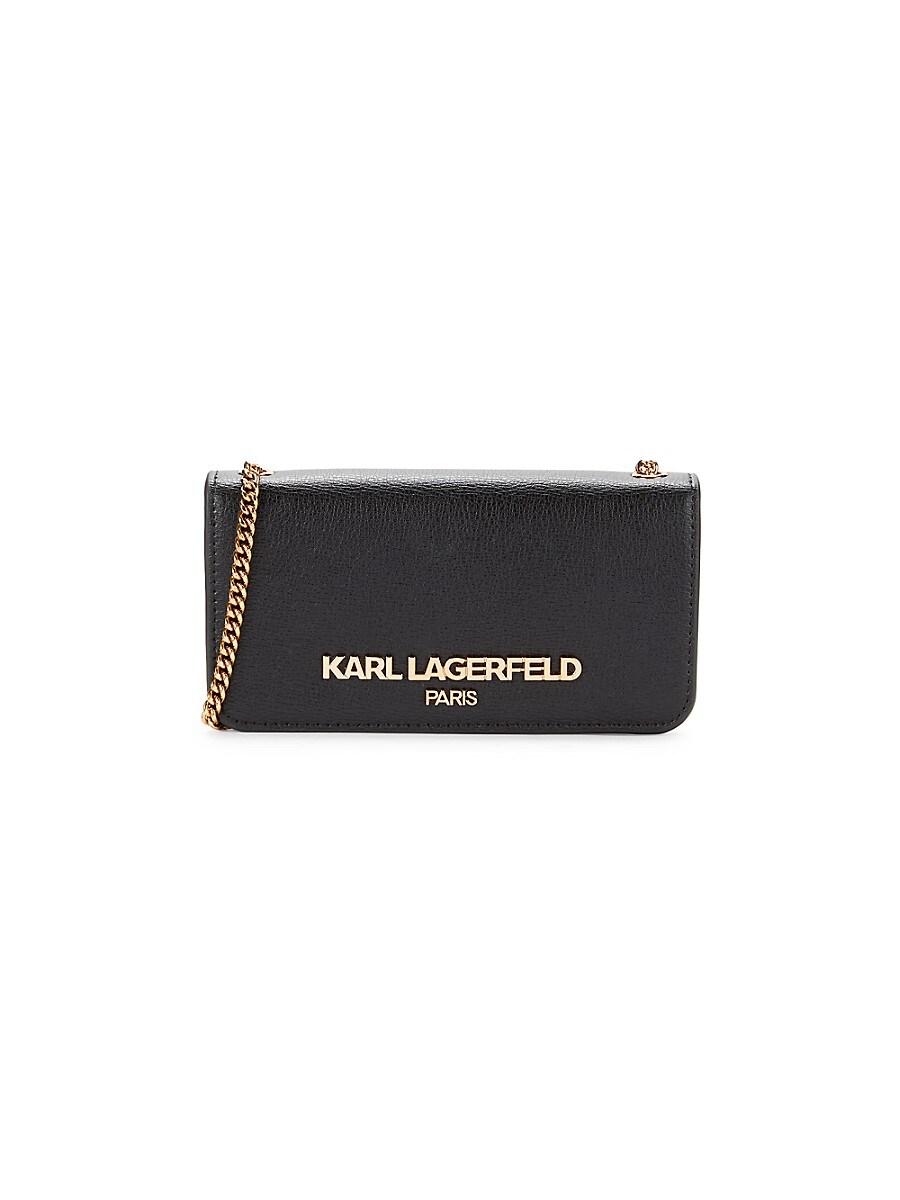 Karl Lagerfeld Logo Leather Chain Crossbody Bag in Black Lyst UK