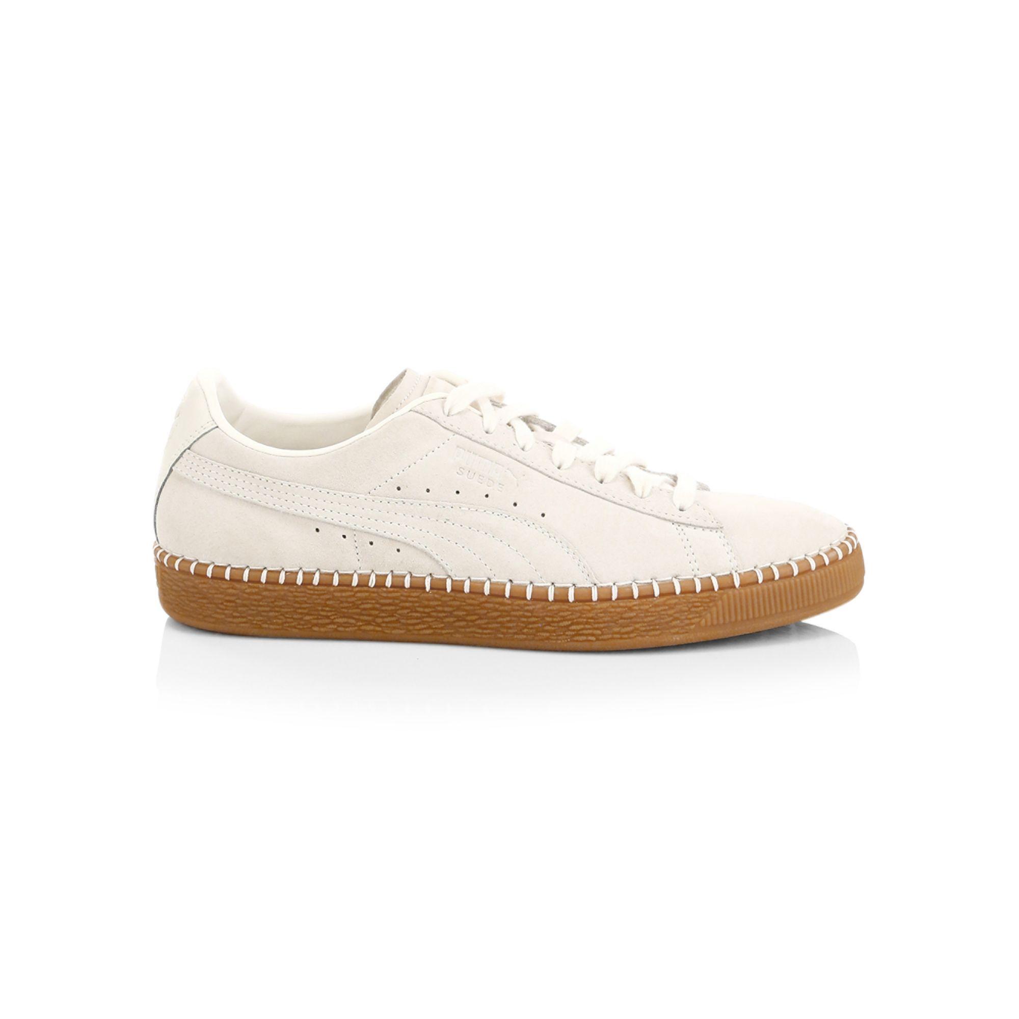 PUMA Suede Classic Blanket Stitch Sneakers in White for Men | Lyst