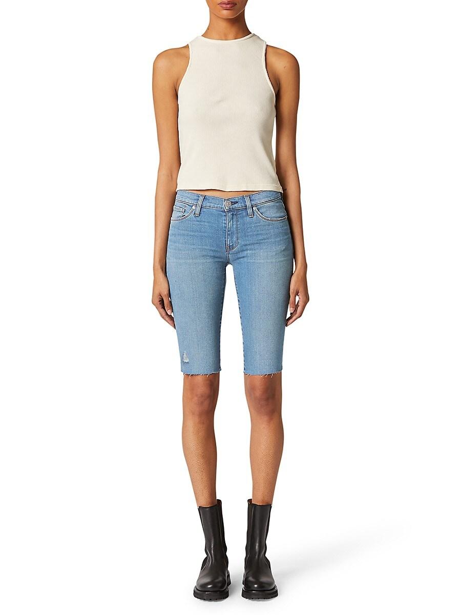 denim cut off bermuda shorts