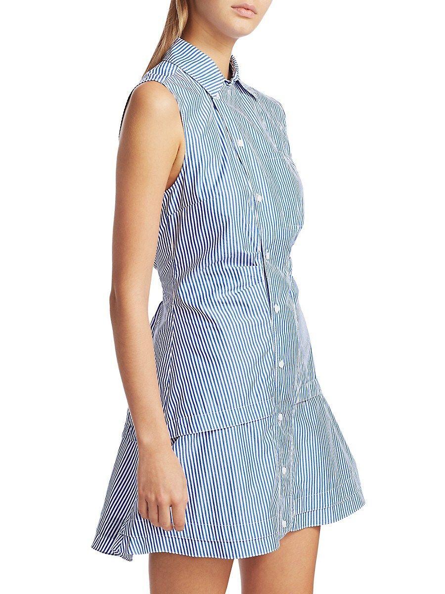 10 Crosby Derek Lam Satina Striped Shirt Dress in Blue Lyst