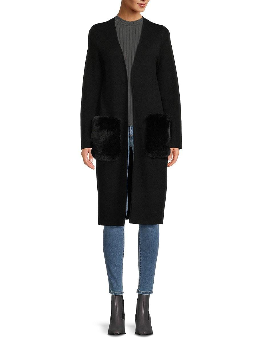 Fur pocket cardigan cheap